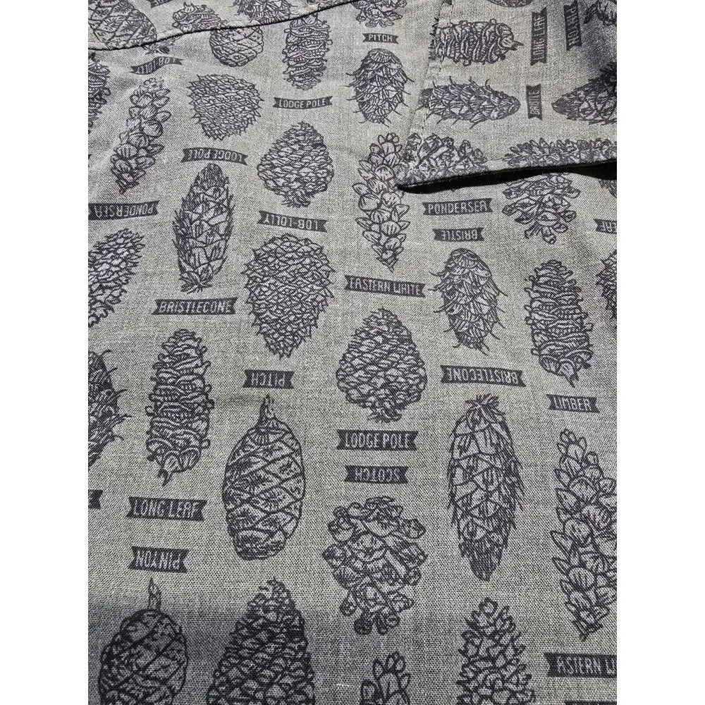The North Face Green‎ Pinecone Button Up Short Sleeve Shirt 2XL Camp Outdoor
